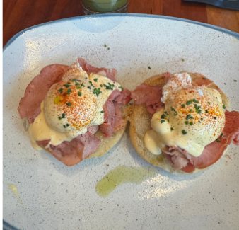 Eggs benedict, photographed by Amanda Monger