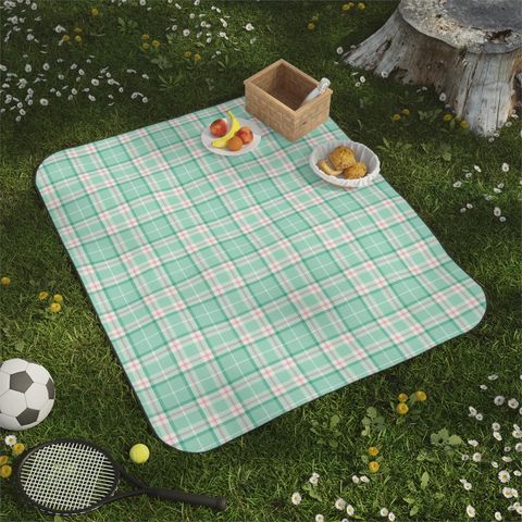 Mint Julep Plaid Picnic Blanket