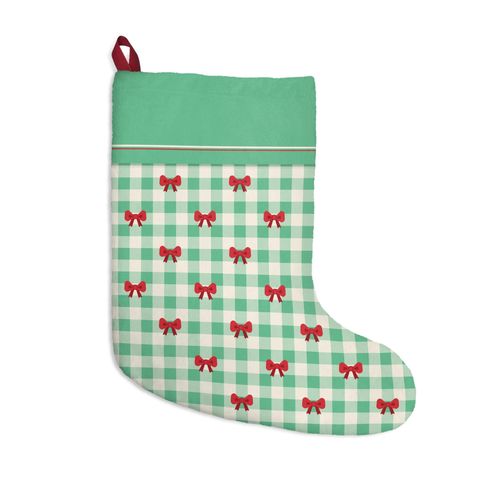 Bow Check Christmas Stocking from Amanda's Etsy shop