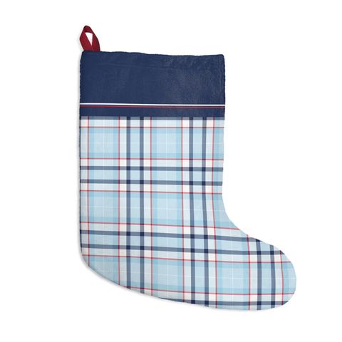 Frosty Plaid Christmas Stocking from Amanda's Etsy shop