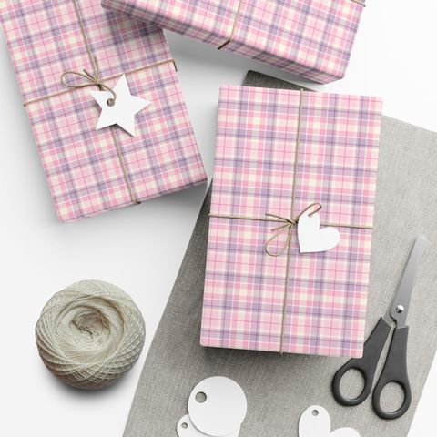 Cotton Candy Plaid Wrapping Paper from Amanda's Etsy shop