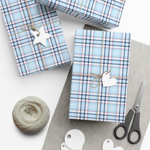 Frosty Plaid Wrapping Paper from Amanda's Etsy shop