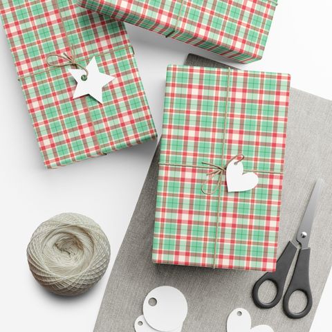Jingle Plaid Wrapping Paper from Amanda's Etsy shop