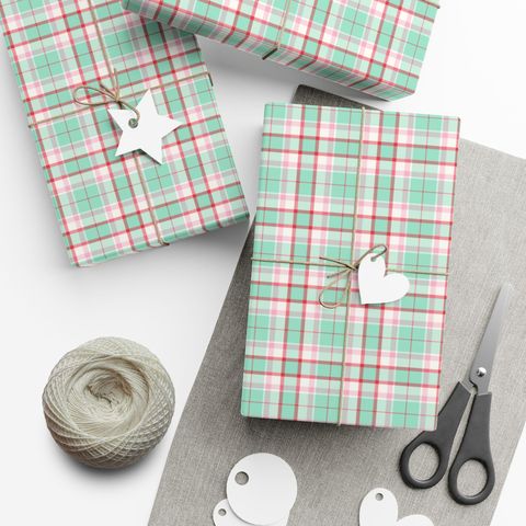 Mistletoe Plaid Wrapping Paper from Amanda's Etsy shop