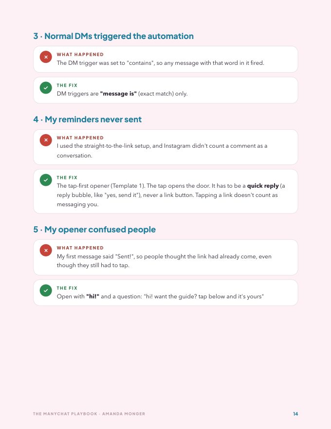 A page from inside The ManyChat Playbook