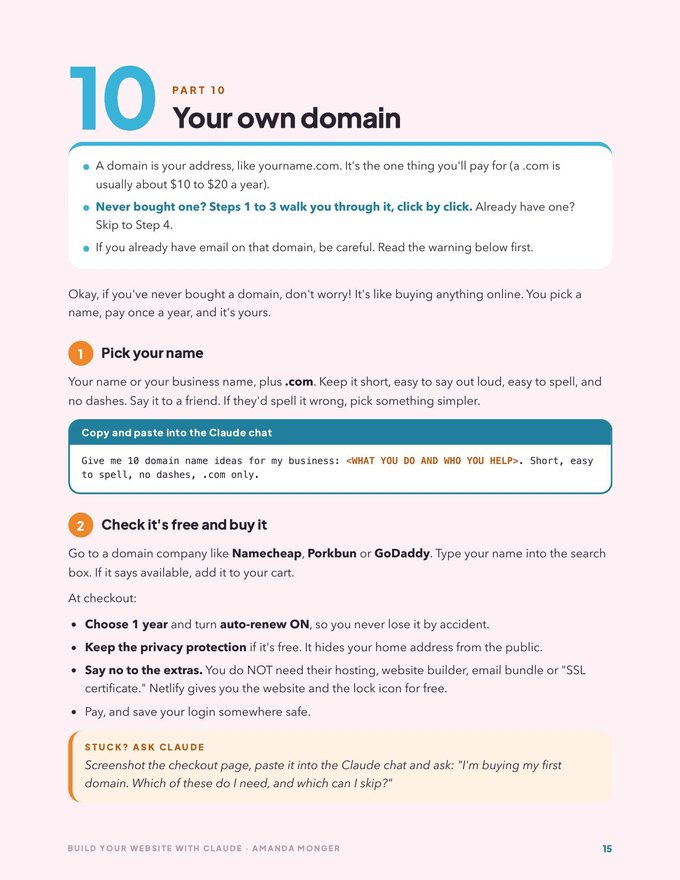 A page from inside Build Your Website With Claude